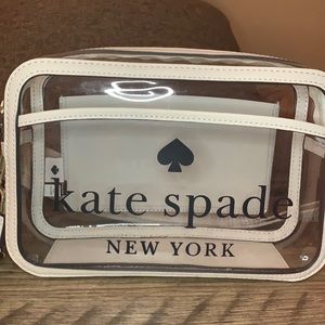 Clear acrylic camera bag white-leather pockets